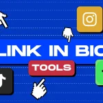 Ilustrasi bio link yang menghubungkan Instagram, TikTok, dan platform digital lainnya